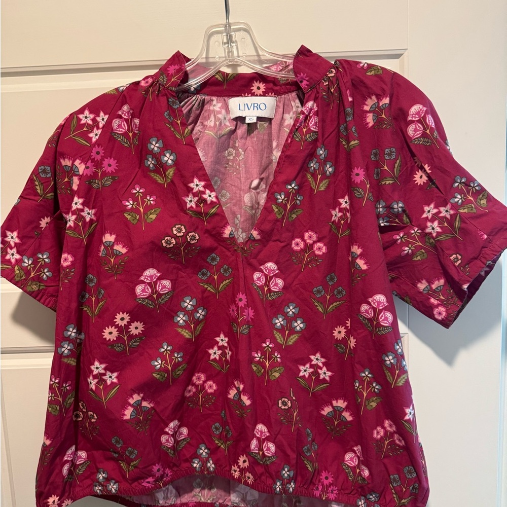 Livro Women's Floral Maroon Blouse